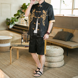 2024春夏新款风男装冰丝唐装汉服套装两件套C229/TZ342/P90，男装休闲套装，电商C229