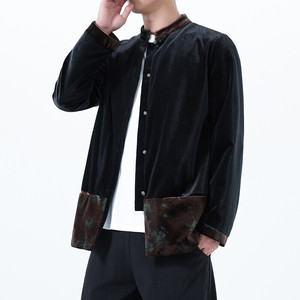 2025秋冬风男装丽丝绒唐装汉服夹克外大码C229-Y1124-P120图片