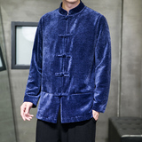 2024冬风男装丽丝绒复古中式唐装汉服夹克外套C229/Y802/P110，男装夹克，电商C229