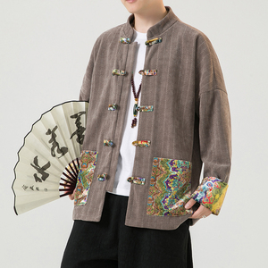 2024秋冬风男装拼接复古中式唐装汉服夹克外套C229/Y758/P105图片