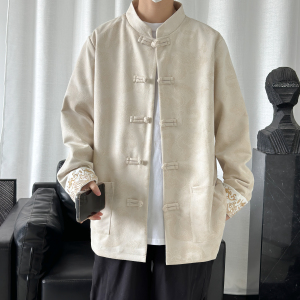 2025秋冬风男装刺绣中式唐装汉服夹克外套大码C229/Y718/P105图片