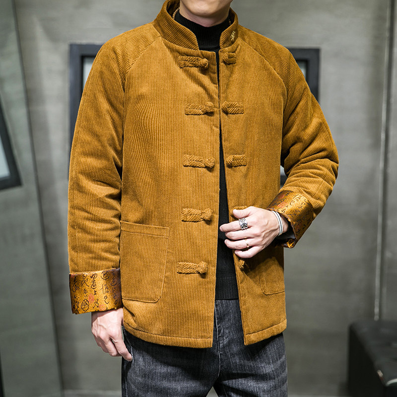 冬季风男装灯芯绒复古中式唐装汉服棉衣棉袄C229/MY462/P145,男装棉衣,电商C229