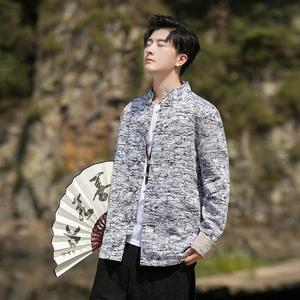 2024秋冬风男装印花中式复古唐装汉服夹克外套C229/Y751/P95图片