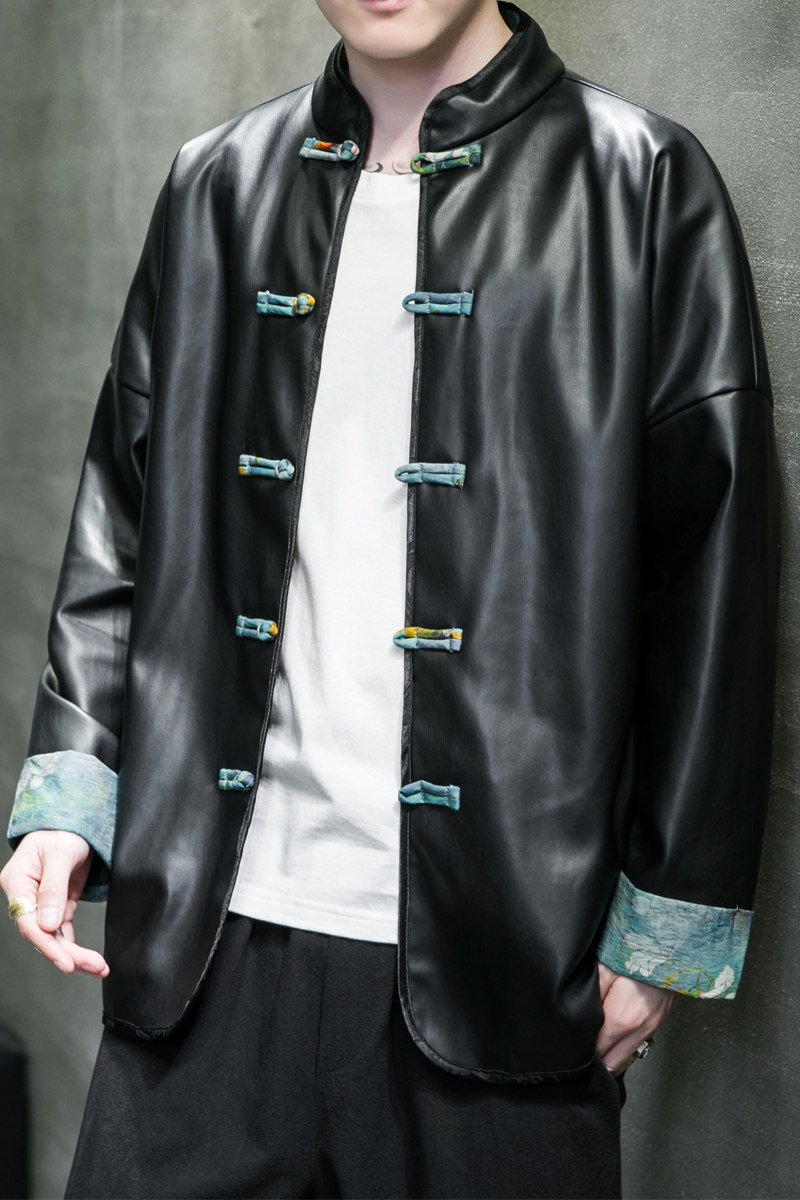 2024秋风男装皮衣夹克外套盘扣复古唐装汉服C229/Y711/P105,男装皮衣,电商C229