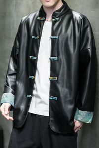 2024秋风男装皮衣夹克外套盘扣复古唐装汉服C229/Y711/P105图片