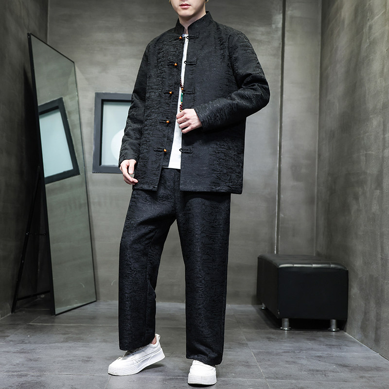 2024春夏新款风男装中式复古提花套装两件套C229-TZ358-P140图片