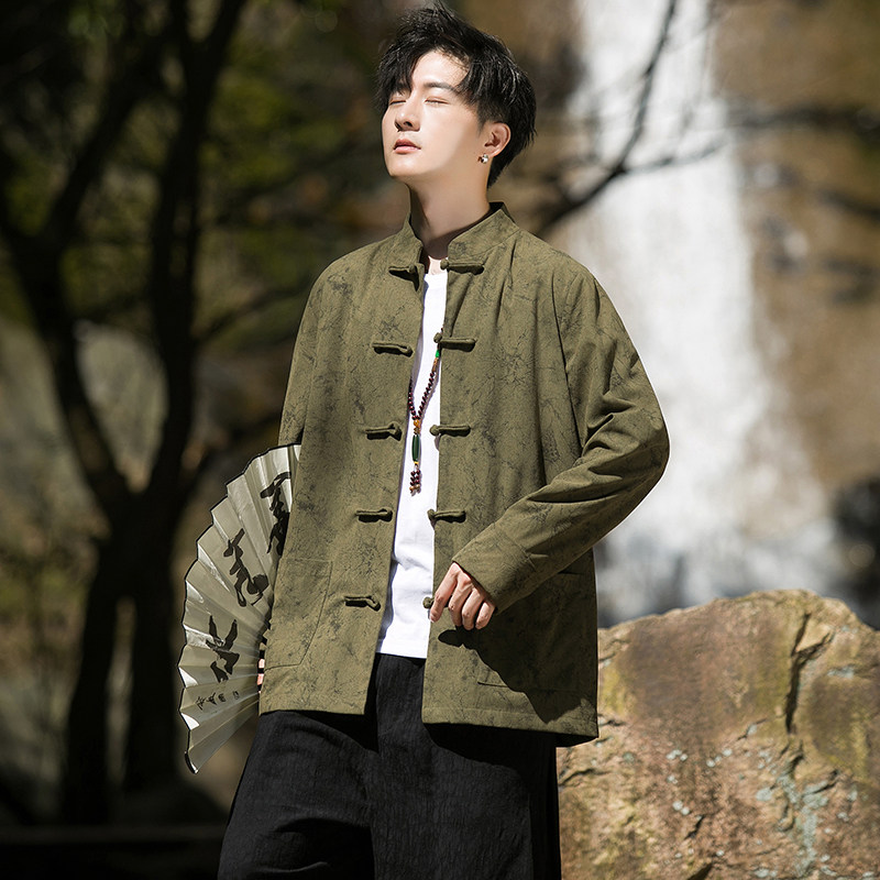 2024冬风男装灯芯绒复古中式唐装汉服夹克外套C229/Y765/P100图片