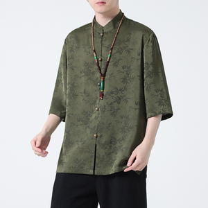 2024春夏新款风男装冰丝唐装汉服五分袖衬衫C229-Y903-P65