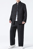 2024春夏风男盘扣中式唐装汉服套装两件套C229-TZ358-P140，男装休闲套装，电商C229