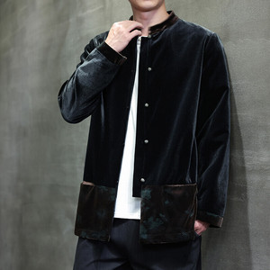 2025秋冬风男装丽丝绒唐装汉服夹克外套大码C229-Y1124-P120图片