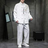 2024春夏风男装中式唐装汉服刺绣套装两件套C229-TZ359-P140，男装休闲套装，电商C229
