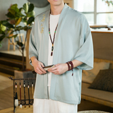 春夏风男装刺绣冰丝唐装汉服风衣男宽松大码C229/Y651/P50，男装衬衫，电商C229