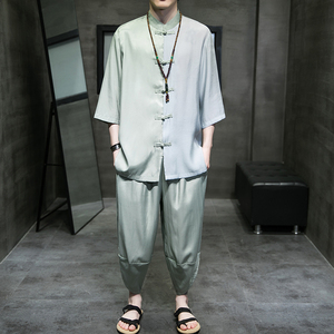 2024夏季风男装复古中式唐装汉服套装两件套C229/TZ344/P85图片
