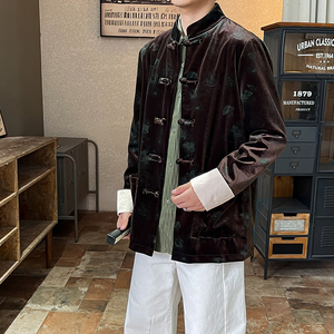 2025秋冬风男装丽丝绒唐装汉服夹克外套大码C229-Y1115-P120图片