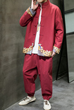 2024春夏新款复古中式唐装棉麻汉服套装两件套C229/TZ331/P110，男装休闲套装，电商C229