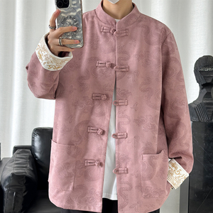 2024春夏风男装鹿皮绒提花唐装汉服夹克外套C229/Y718/P105图片