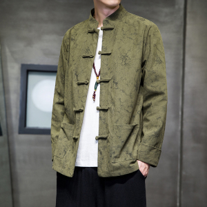 2024秋冬风男装印花唐装中式盘口汉服夹克外套C229/Y765/P100图片