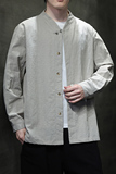 2024春夏风男装棉麻亚麻唐装汉服长袖衬衫衬衣C229-Y1007-P70，男装衬衫，电商C229