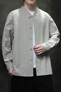 2024春夏风男装棉麻亚麻唐装汉服长袖衬衫衬衣C229-Y1007-P70图片