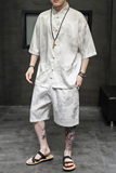 2024夏季风男装中式冰丝唐装汉服套装两件套C229/TZ318/P80，男装休闲套装，电商C229