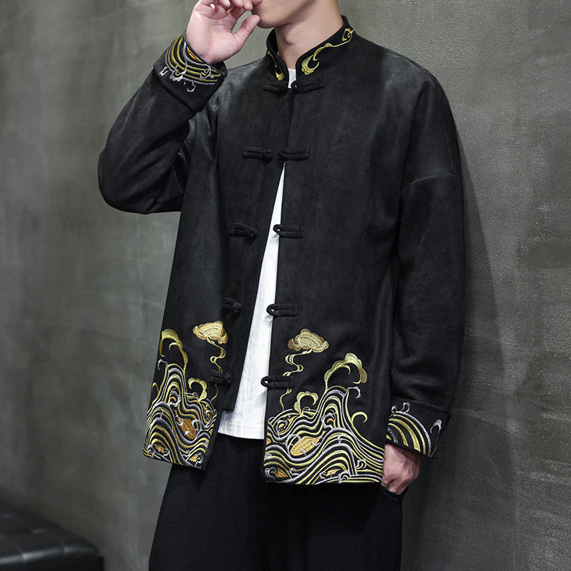 2025秋冬风男装刺绣唐装汉服夹克外套大码C229/Y1062/P125,男装夹克,电商C229