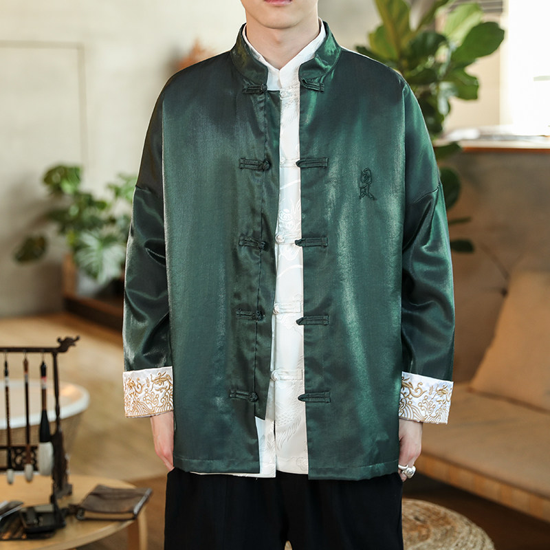 2024秋冬风男装盘扣刺绣唐装汉服外套夹克大码C229/Y621/P85,男装夹克,电商C229