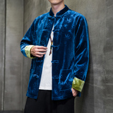 2024秋风男装丽丝绒竹叶中式唐装汉服夹克外套C229/Y759/P98，男装夹克，电商C229