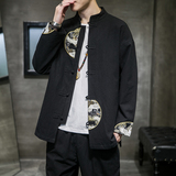 2025秋冬风男装拼接中式唐装汉服夹克外套大码C229/Y60/P80，男装夹克，电商C229