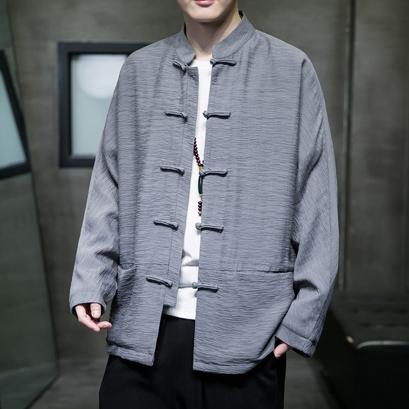 2023春夏风男装唐装汉服复古盘扣夹克外套大码C229/Y731/P90图片