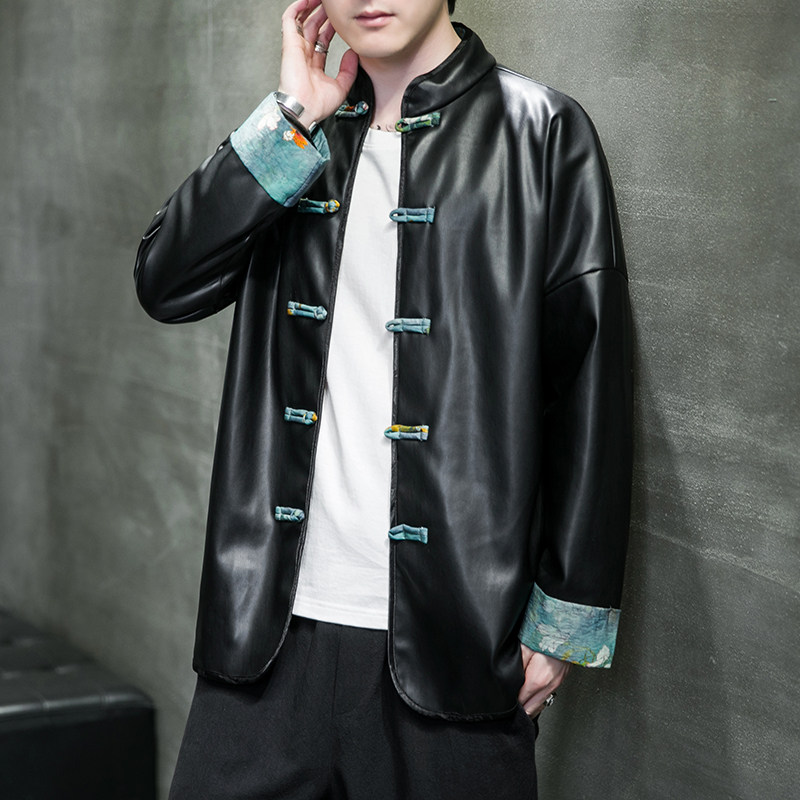 2024秋风男装皮衣夹克外套盘扣复古唐装汉服C229/Y711/P105图片