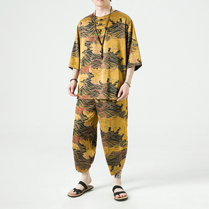 2024夏季风男装冰丝复古唐装汉服套装两件套C229/TZ356/P100图片