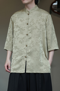 2024夏季风男装中式唐装汉服短袖衬衫C229-冰丝衬衫合集-P65图片