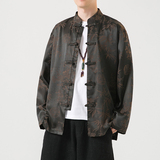 2024秋冬风男装冰丝唐装汉服盘扣长袖衬衫衬衣C229/Y795/P85，男装衬衫，电商C229