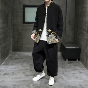 2025秋冬风男装唐装汉服中式套装两件套大码C229/TZ319/P110图片