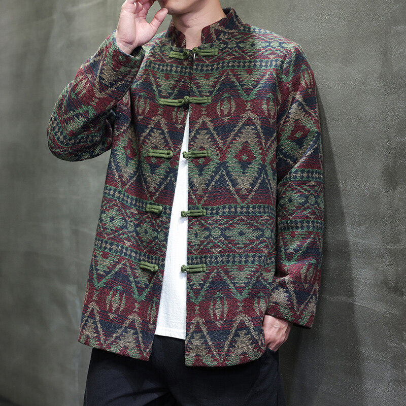 2025秋冬风男装毛呢唐装汉服夹克外套大码C229-Y1119-P125,男装夹克,电商C229