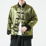 2024秋冬风男装冰丝唐装汉服撞色夹克外套大码C229/Y915/P85，男装夹克，电商C229