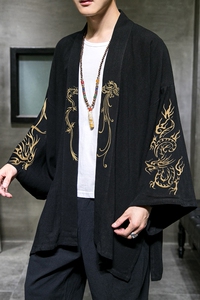 2024夏季刺绣唐装汉服五分袖复古中式风衣大码宽松C229/F501/P65图片