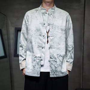 2024春风男装鹿皮绒复古中式唐装汉服夹克外套C229/Y754/P105图片