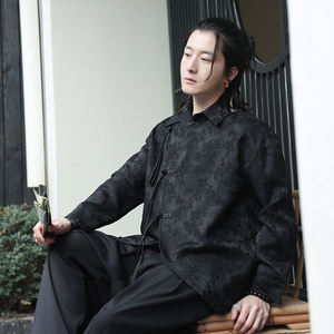 2024春夏新款风男装提花唐装汉服长袖衬衫衬衣C229-Y1012-P80图片