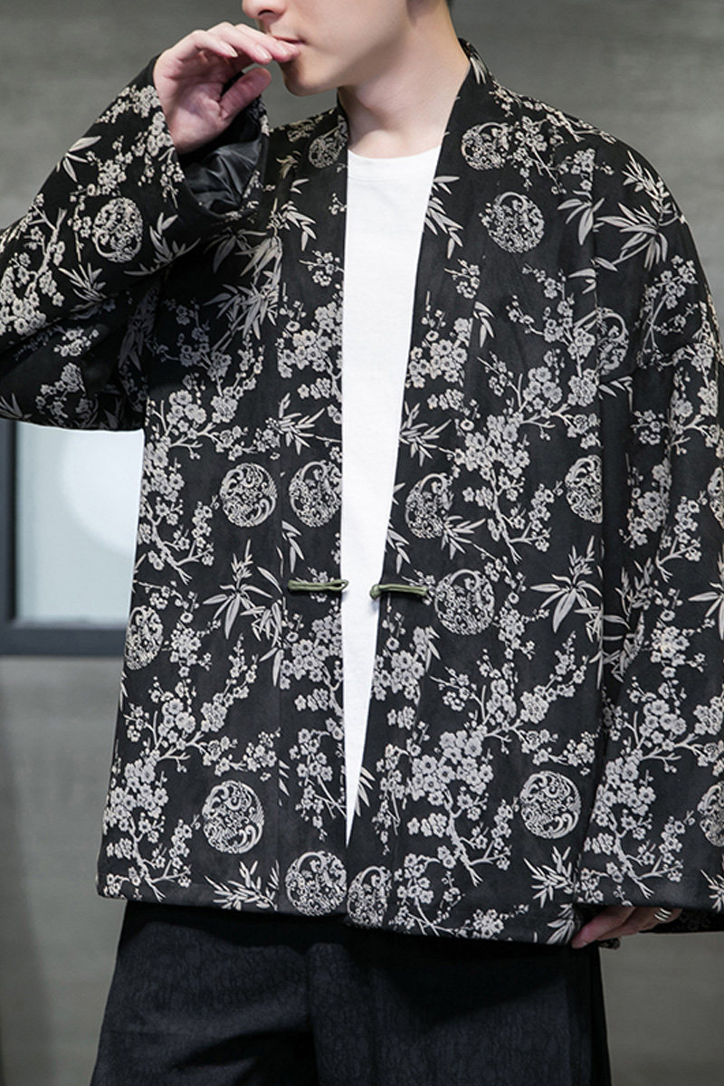2023秋冬风男装鹿皮绒唐装汉服夹克外套风衣男C229/Y797/P105,男装风衣,电商C229