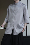 2024夏季风男装冰丝唐装汉服短袖五分袖衬衫C229-Y1029-P70，男装衬衫，电商C229
