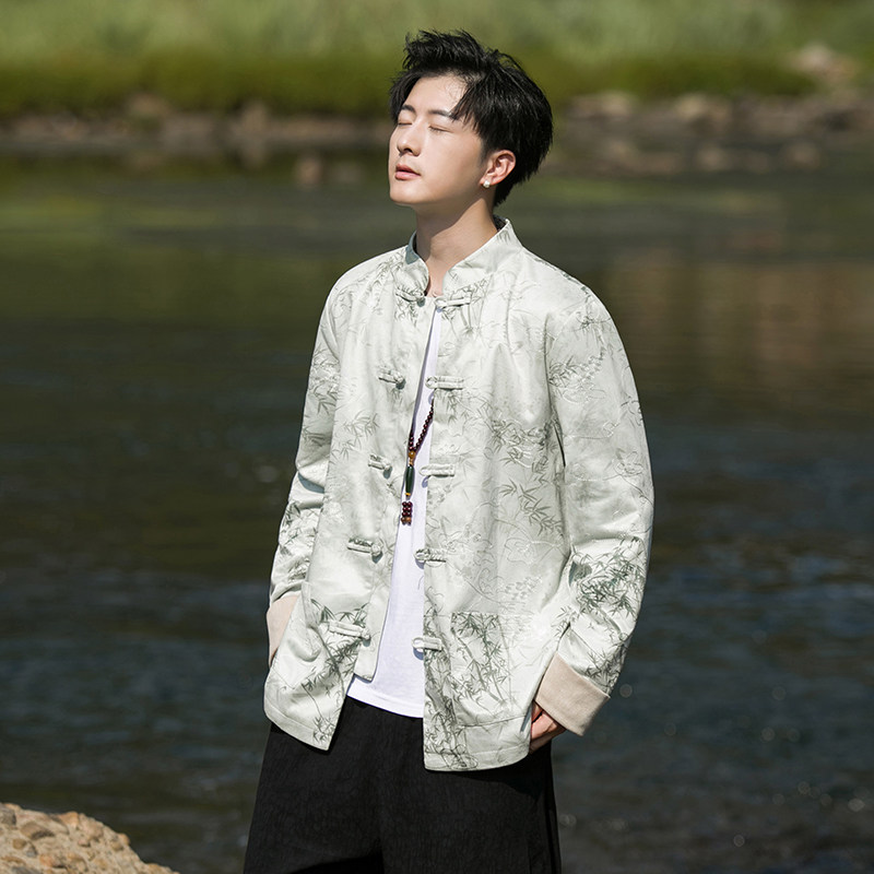 2024冬风男装鹿皮绒复古中式唐装汉服夹克外套C229/Y754/P105图片