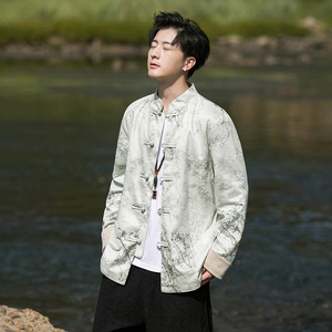 2024冬风男装鹿皮绒复古中式唐装汉服夹克外套C229/Y754/P105图片
