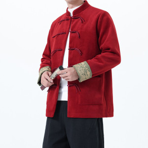 2025秋冬风男装毛呢唐装汉服夹克外套大码C229-Y1130-P130图片