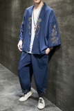 2023风男装棉麻亚麻刺绣唐装汉服套装两件套C229/TZ871/P100，男装休闲套装，电商C229