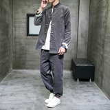 2024春风男装灯芯绒中式唐装汉服套装两件套C229/TZ338/P115，男装民族服装，电商C229