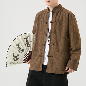 2024秋风男装灯芯绒复古中式唐装汉服夹克外套C229/Y765/P100图片