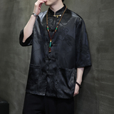 2024春夏风男装金属盘扣中式唐装汉服衬衫衬衣C229-Y1015-P68，男装衬衫，电商C229