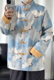2024春风男装鹿皮绒复古中式唐装汉服夹克外套C229/Y629/P105，男装夹克，电商C229