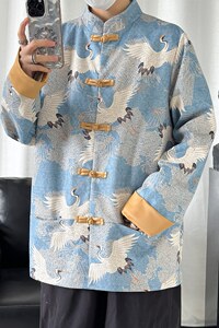 2024春风男装鹿皮绒复古中式唐装汉服夹克外套C229/Y629/P105图片